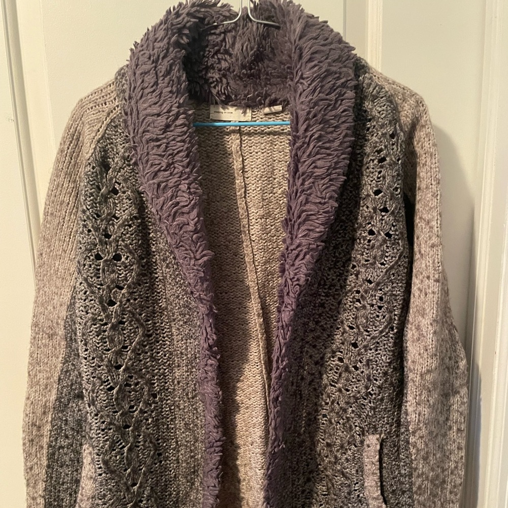 Sleeping on snow anthropology shawl cardigan sweater extra small